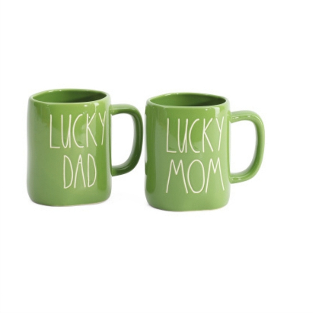 Rae Dunn 2pc Lucky parents mug gift set